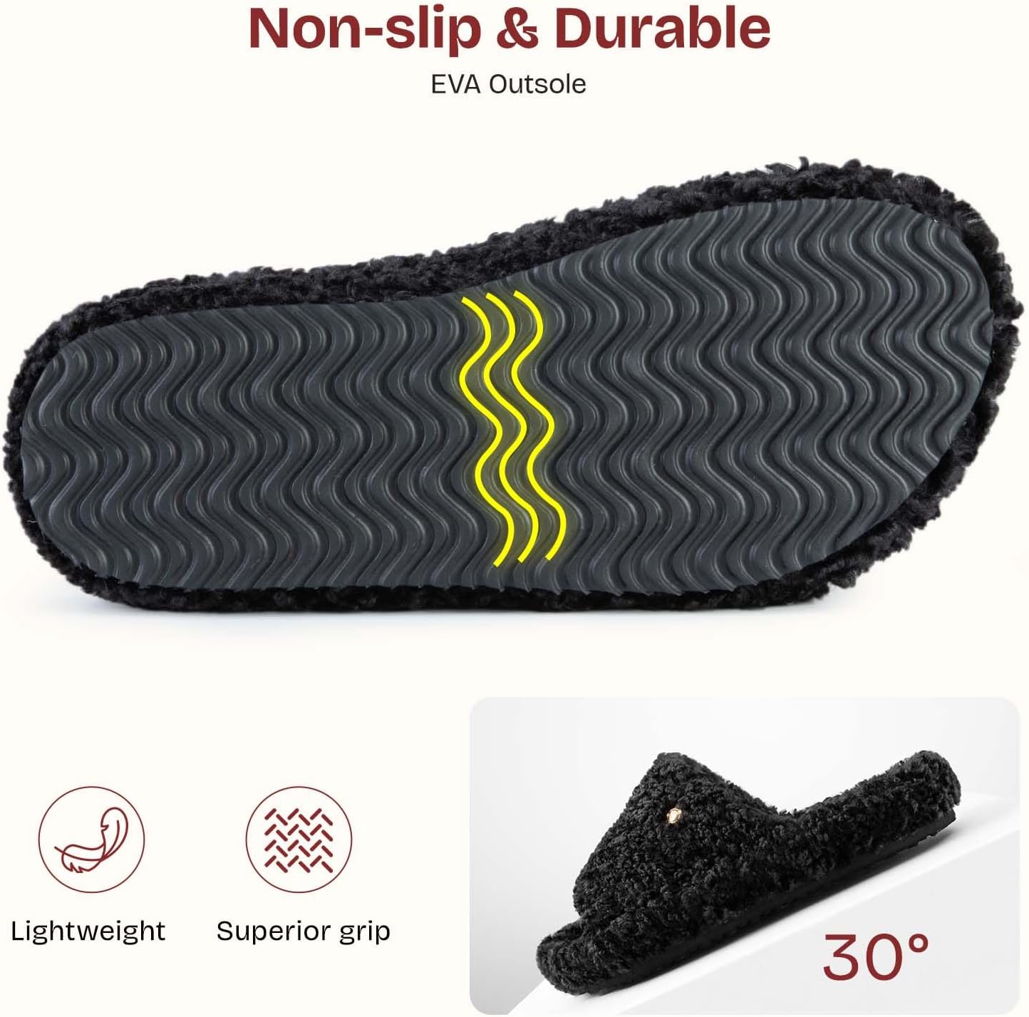 EverFoams Women's Fuzzy Open Toe Slippers Comfy Soft Memory Foam Indoor House Shoes - Image 7