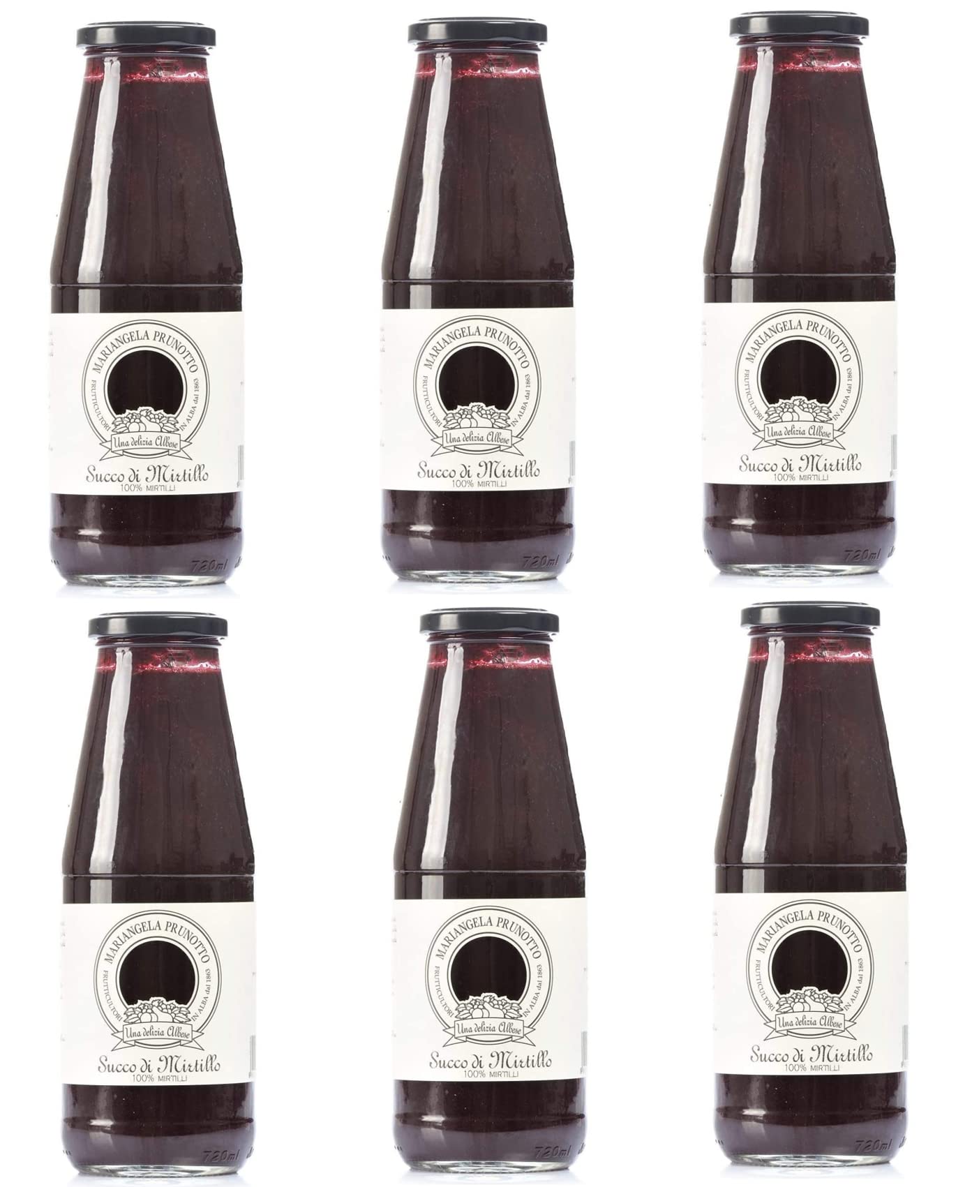 Mariangela Prunotto - Una Delizia Albese - Frutticultori in Alba dal 1863 Succo di Mirtillo, 6 Confezioni da 690 Ml (6x690ml)