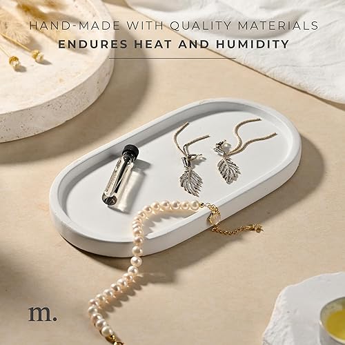 Miniatura 28 de MaisoNovo Bandeja de hormigón blanco para encimera de baño Bandejas de baño para mostrador Bandeja de jabón para cocina Bandeja Blanca,Bandeja