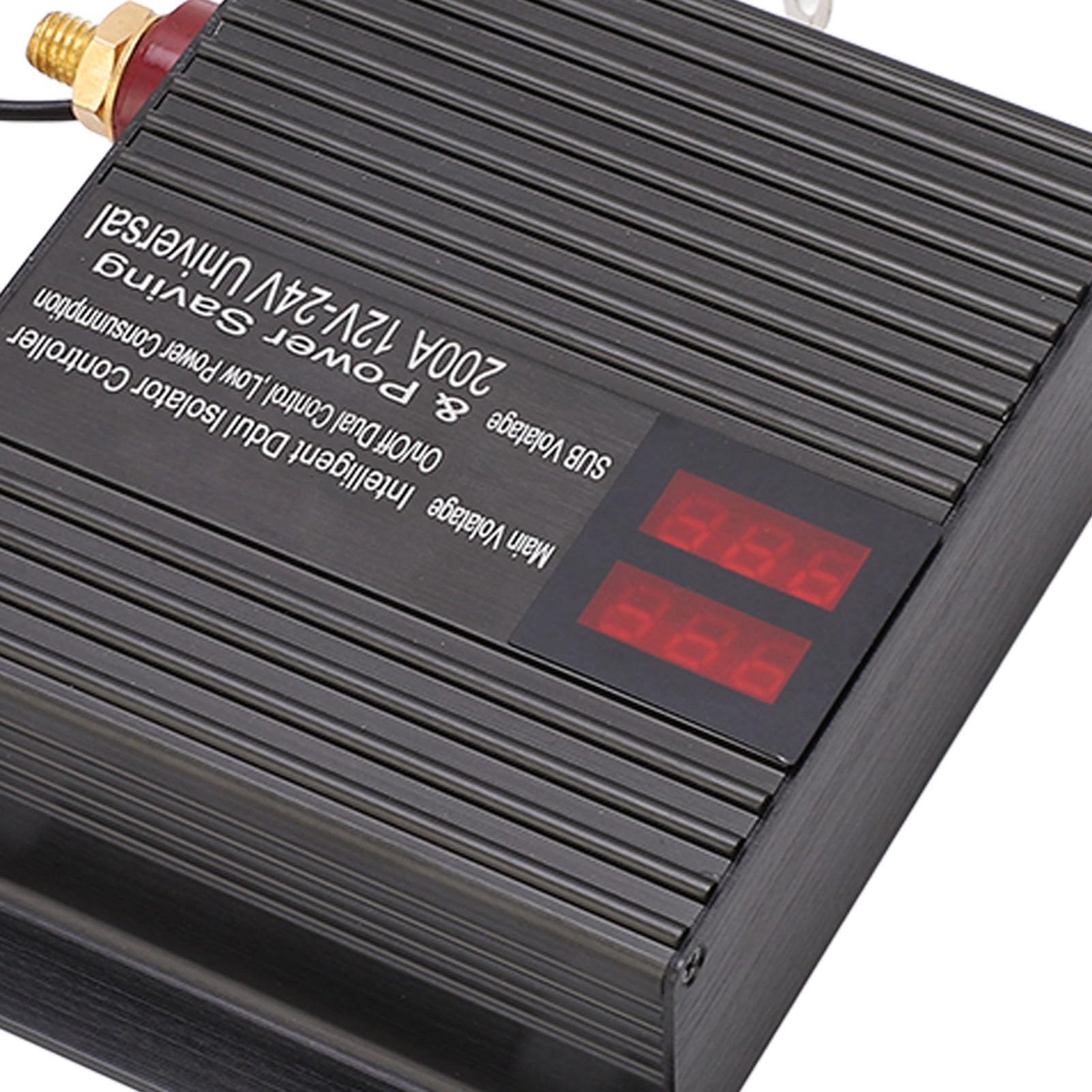 Podwójny izolator baterii 200A przekaźnik wrażliwy na napięcie VSR 12V-24V automatyczna inteligentna izolacja dla samochodu RV ATV UTV ciężarówka kempingowa łódź