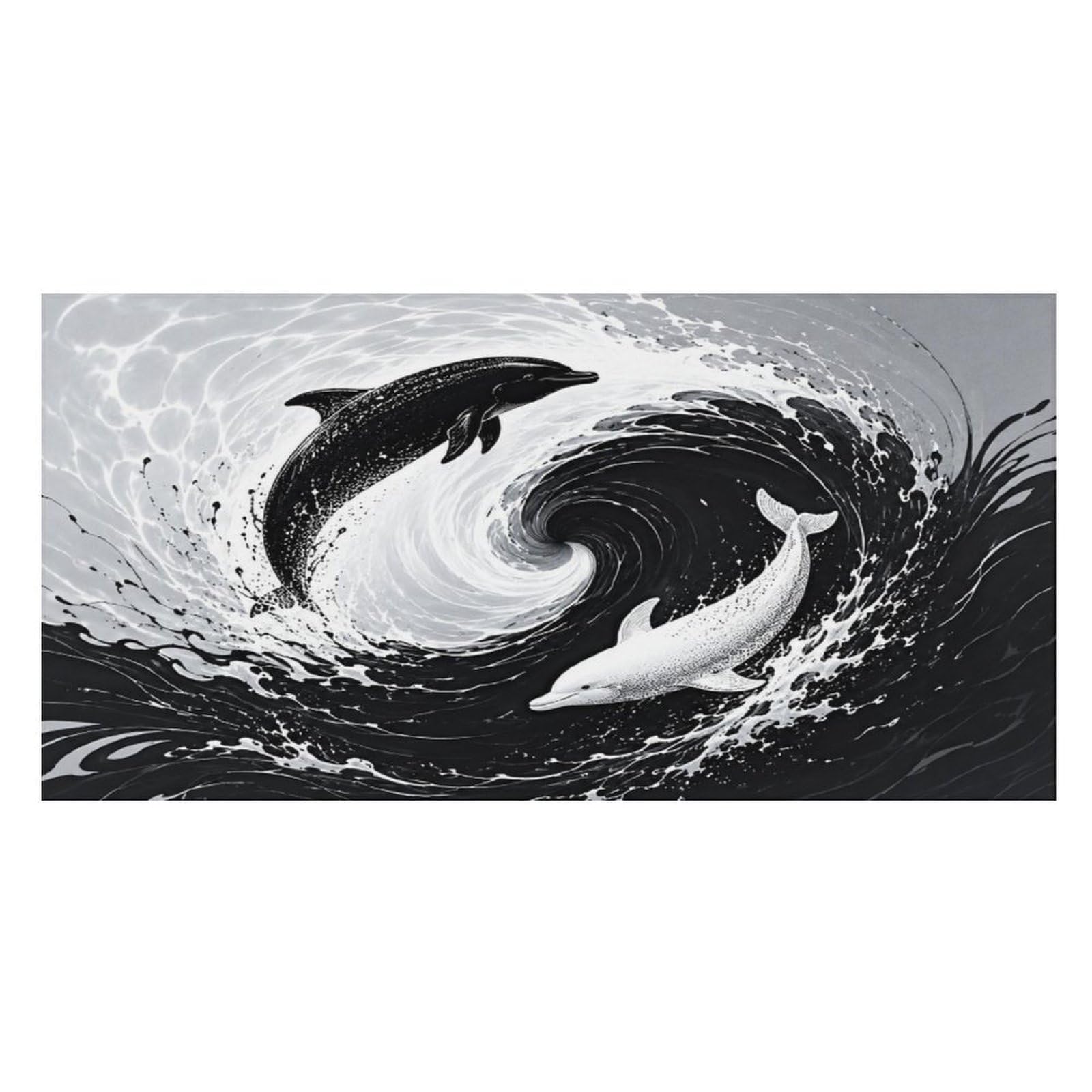 Anceky Dolphin Wave Oversized Beach Towel Quick Dry Sand Free Microfiber Travel Towel Lightweight Multi Purpose Beach Blanket Pool Gym Bath Towel 63x31 in
