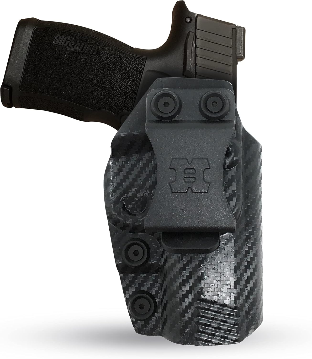 Kydex Holster for SIG Sauer P365XL Concealed Carry Iwb Holsters - by Houston - Lined Inside for Strong Retention and Protection - Reinforced Plastic Clip - Lightweight - (Carbon Fiber)