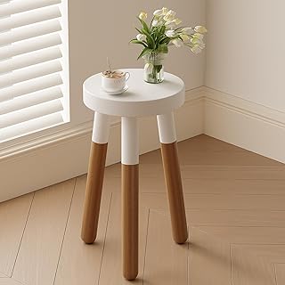 9" Rubber Wood Plant Stool, Wood Accent Stool, Reverse Dipped (16" Tall)