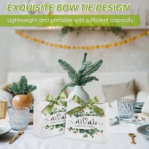 Miniatura 5 de Seajan 60 bolsas de papel de regalo de agradecimiento a granel con cinta de lazo de 5.5 x 4.7 x 2.4 pulgadas para bodas, baby shower, despedidas de