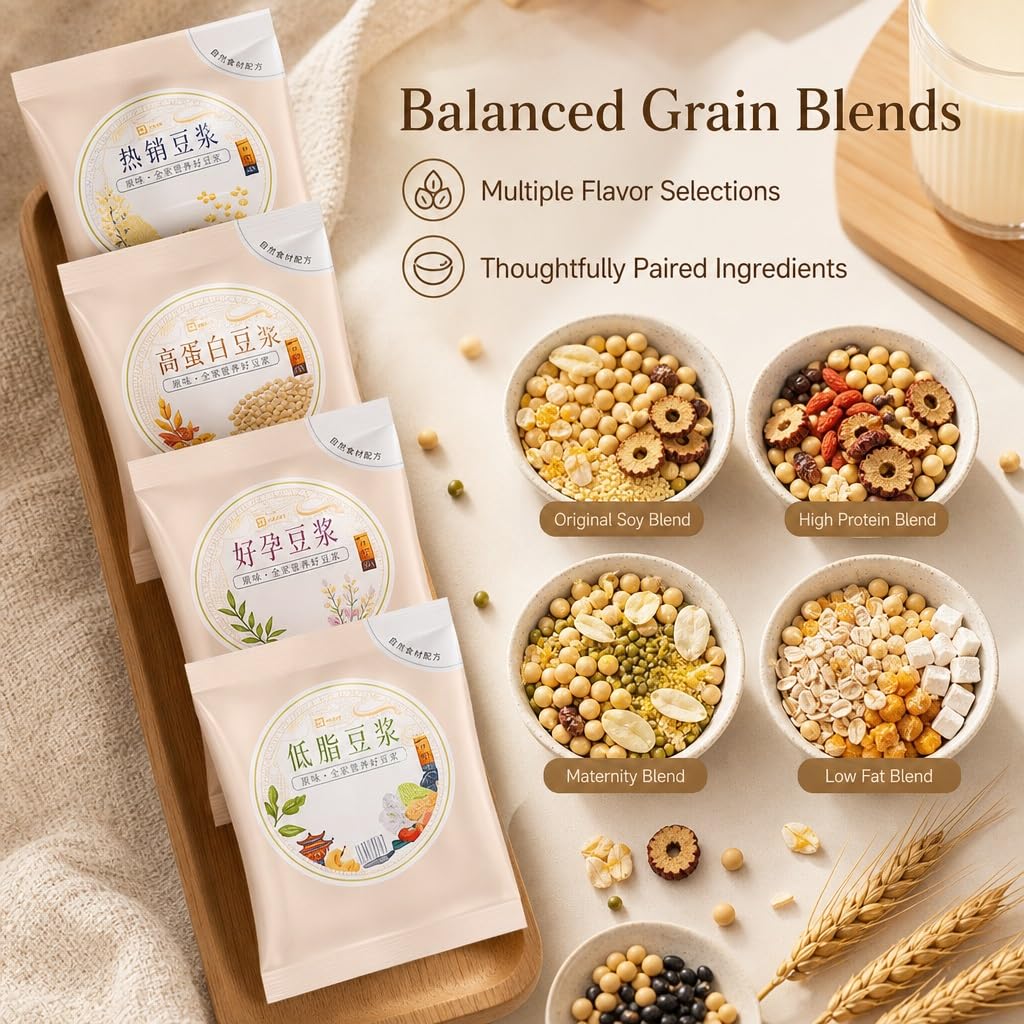 70g*30 Paquetes De Mezcla Leche Soja Multigrano, Sabores Variados, Desayuno Instantáneo For Licuadora, Polvo Grano Rico En Nutrientes