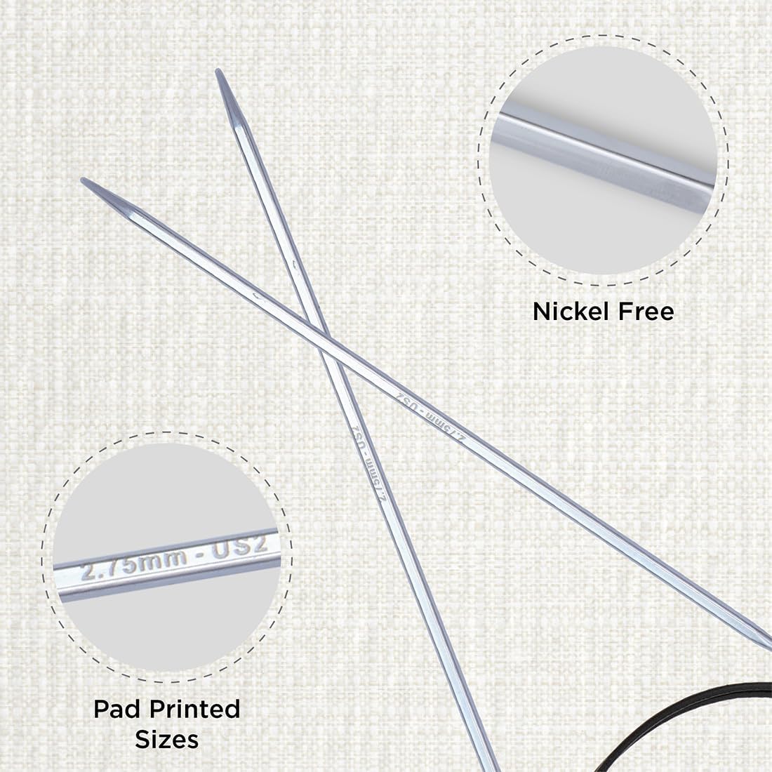 KnitPro Nova Cubics Fixed Circular Needle 24" (60cm) | US Size 2 (2.75mm)
