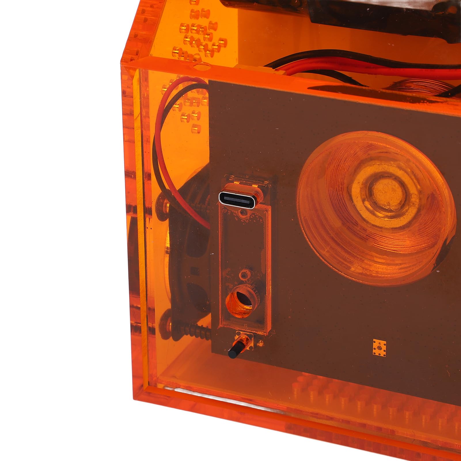 Tanzender Ferrofluid -Lautsprecher mit Rhythmus Licht, Bass -Lautsprecher für das Büro für das Wohngebäude, EIN Sound Visualizer -Display, Eingebaut Im 2000mAh Batterie (Orange)
