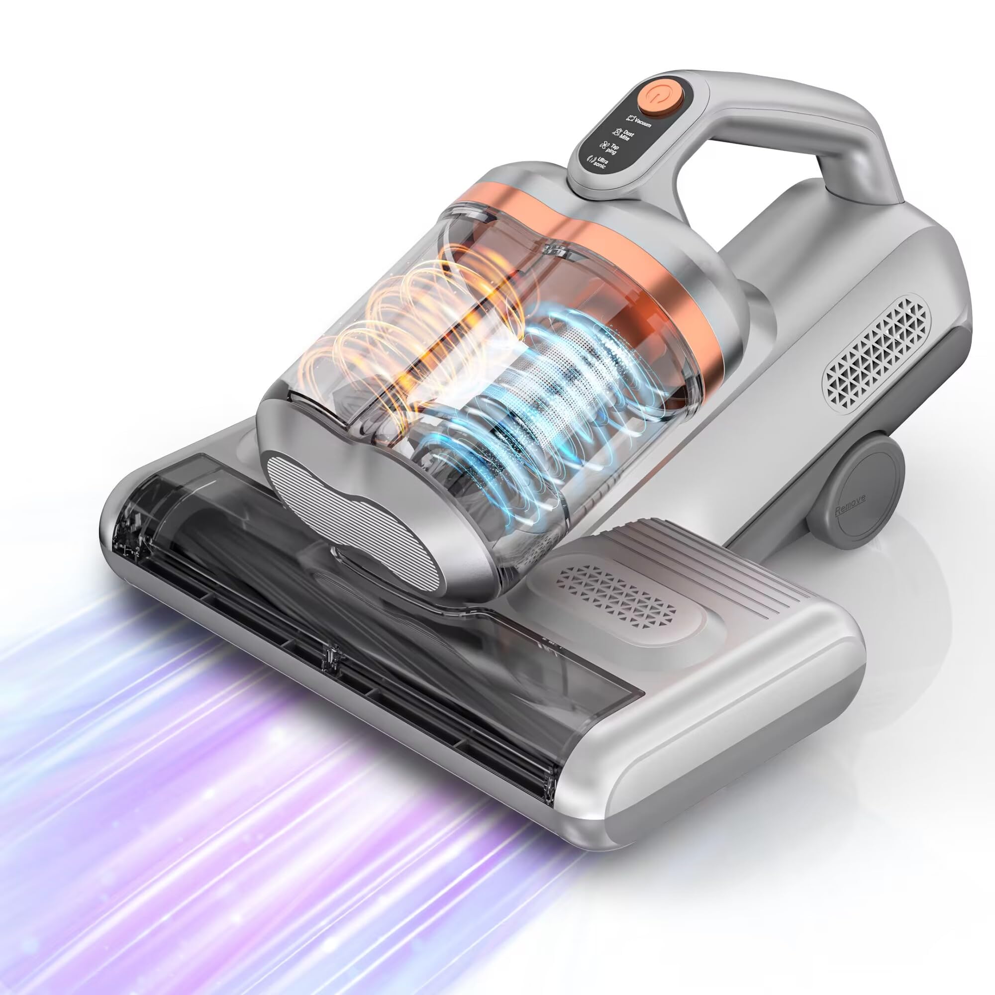 Fey Milbensauger für Matratzen 16KPA Leistungsstark Matratzenreiniger mit UV-C-Licht, Hausstaubmilben Sensor, Ultraschall Funktion für Allergiker, Entfernt 99,9% Allergene von Betten Sofas Tierhaare