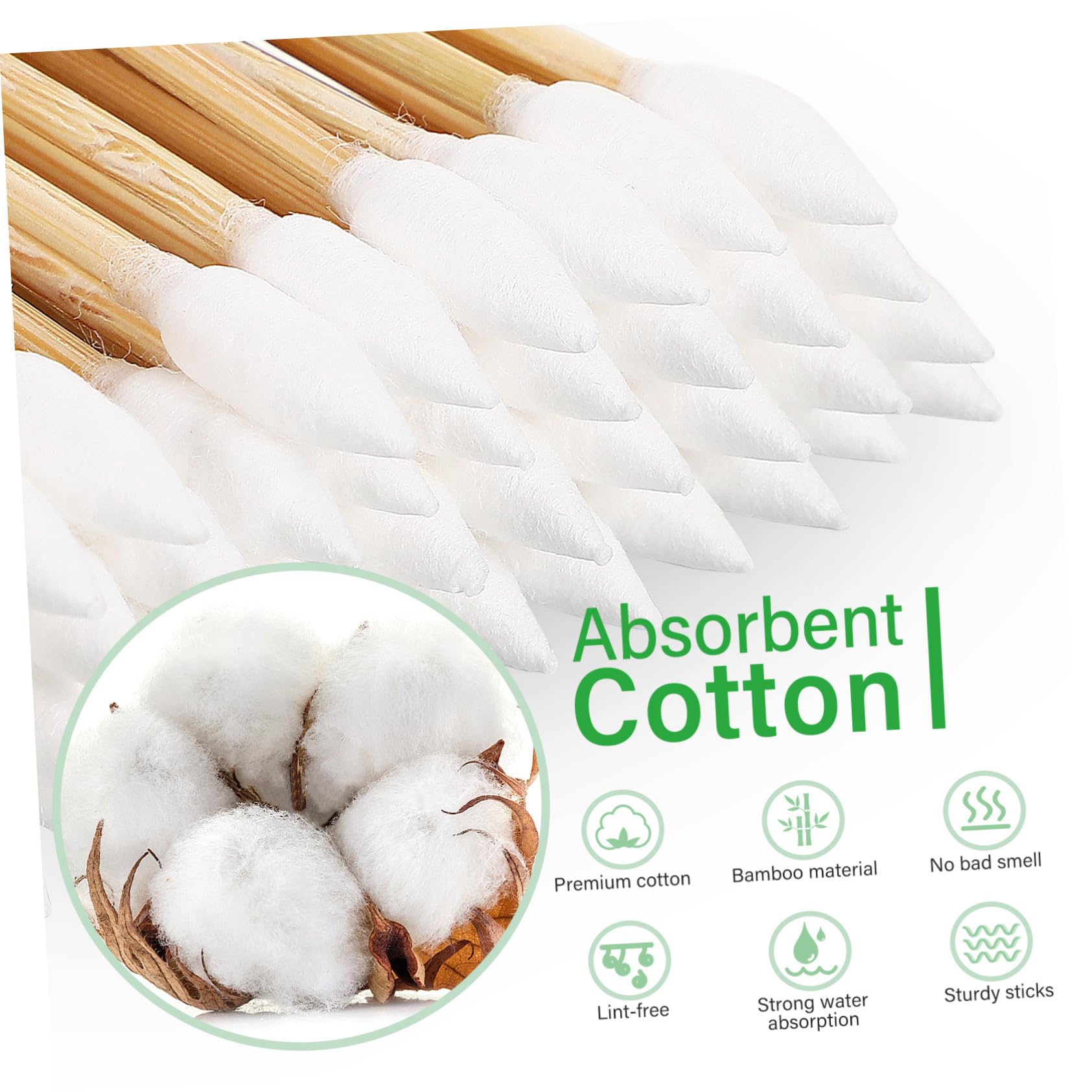 Beavorty 2000 Stk Wattestäbchen reinigungswerkzeuge Baumwollswabs Baumwollstäbchen Ohrenreinigungsknospen Ohrabstrich Tupfer mit Baumwollspitze Make-up-Applikatorstifte Baumwolle