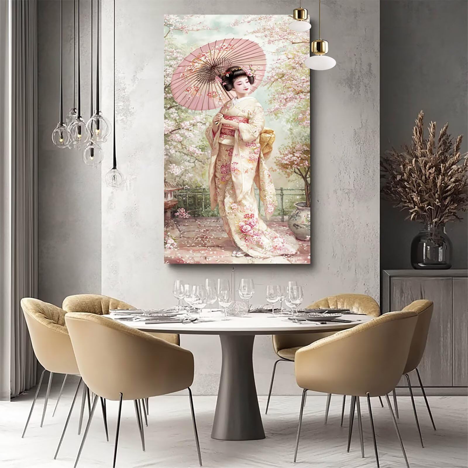 DIY Malowanie po numerach, dla dorosłych, gejsza, płótno do malowania olejnego, parasol, sztuka, malowanie według numerów, dla dorosłych, zestawy z akrylowymi pędzlami pigmentowymi, do dekoracji ścian