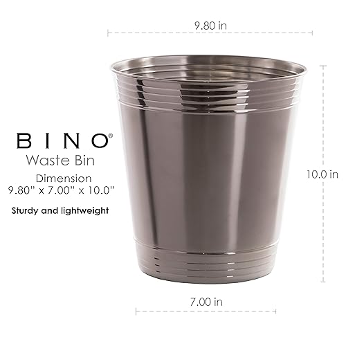 Vista 6 de BINO Cesta de basura de metal para el hogar, oficina, baño, dormitorio, cocina y más Papelera para dormitorio Papelera de escritorio Artículos