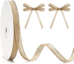 KINGLAKE Hessian Jute Ribbon, Natural Burlap Ribbon, 10mm x 20 Yards Christmas Brown Ribbons for Gift Wrapping, Wedding Decoration, DIY Crafts, Floristry