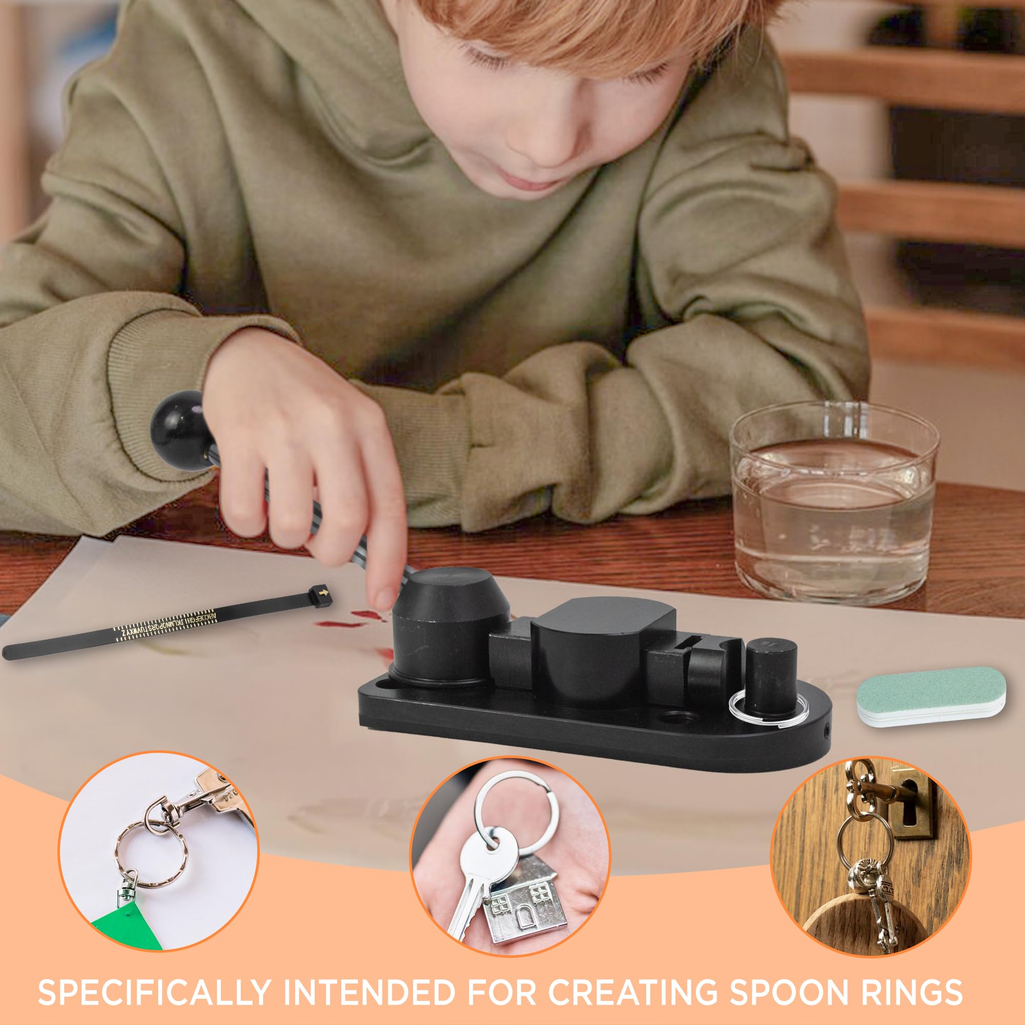 NEEDLENEST Juego de fabricación de anillos de cuchara, 3 en 1, máquina dobladora de anillos, kit de herramientas para herramientas de joyería DIY