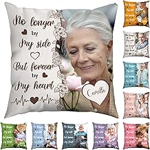Jodimitty Custom Pillow 50cm Memorial Gift for Loss of Loved One, Personalised Cushions with Photo, Personalised Gifts Grandpa Grandma Keepsake, 2 Side Print, Cushion Cover/Cushion Insert (E)