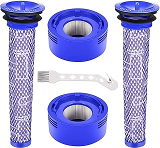 Zestaw filtrów wymiennych do odkurzacza Dyson V7, V8 Animal Absolute Motorhead, 2 filtry końcowe HEPA i 2 filtry wstępne, zastępuje części 965661-01 i 967478-01