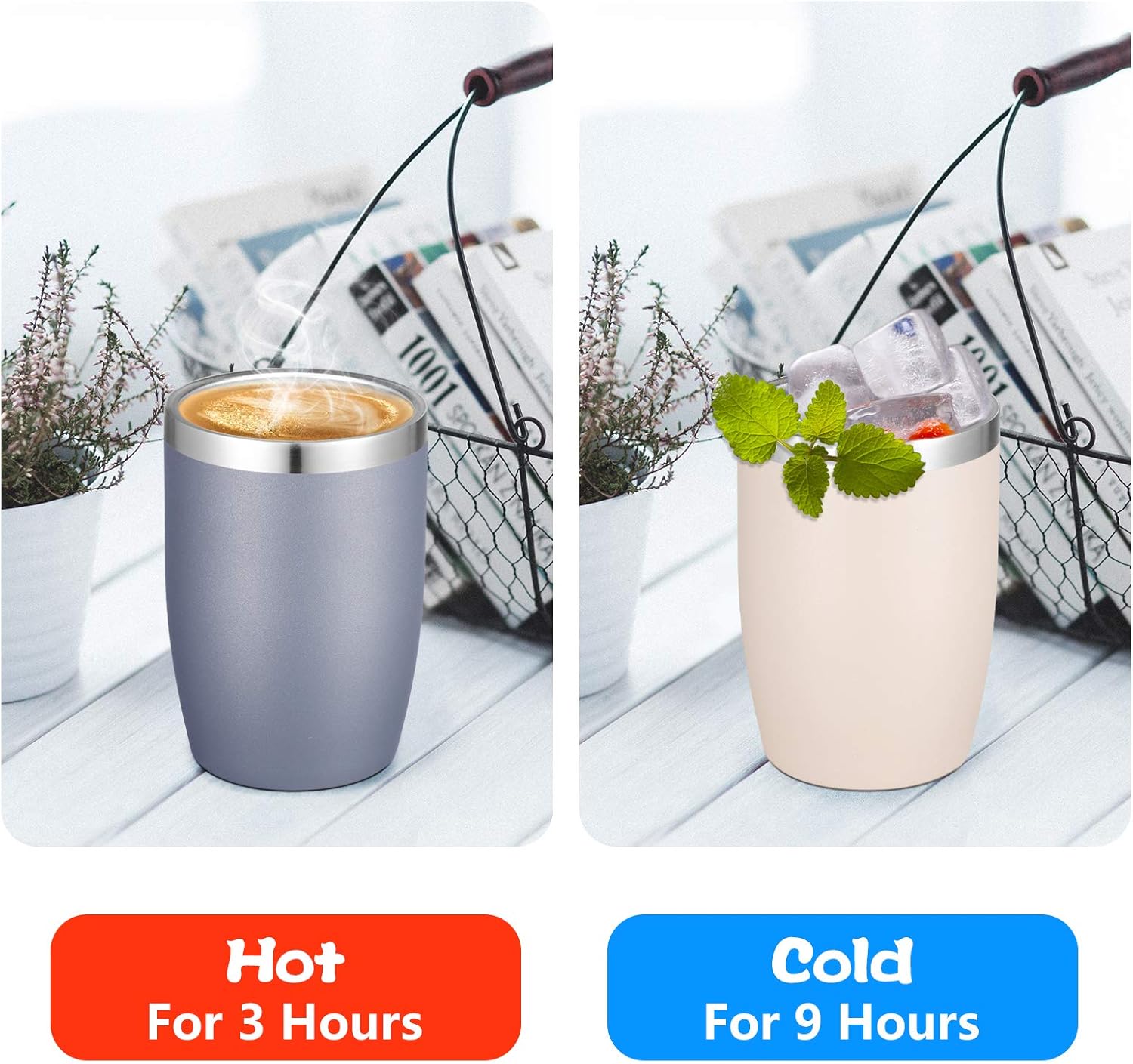 VEGOND Stainless Steel 12 oz Tumblers bulk Vacuum Insulated Double Wall Travel Tumbler with Lid and Straw Reusable Tumbler,Beige 12 pack - Image 3