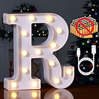 Vista 40 de Foaky LED Letter Lights Sign Marquee Light Up Letters Sign for Night Light Wedding/Birthday Party Battery Powered Christmas Lamp Home Bar