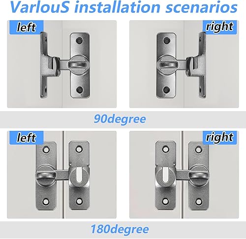 Miniatura 4 de Cerradura de puerta de granero, cerradura de cadena de puerta, cerradura de puerta de tormenta, cerraduras de puerta abatible de 90 o 180 grados,