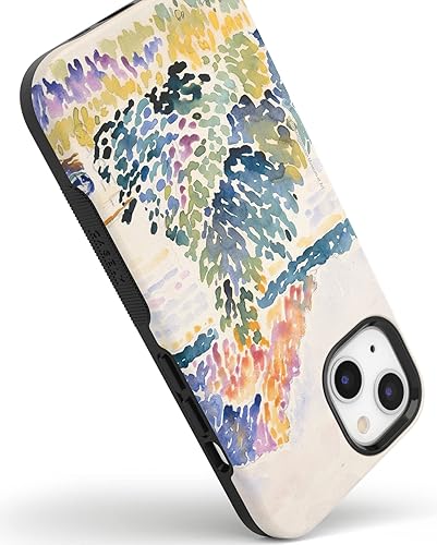 Vista 220 de Casely Funda para iPhone 13 Compatible con MagSafe Color Splash de medianoche Funda retro abstracta Color de medianoche Splash Abstracto