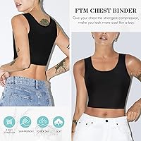 Vista 2 de LODAY Camiseta sin mangas con sujetador elástico para mujer, diseño de Tomboy FTM