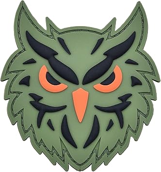Green Tactical Owl PVC Patch - Compatible with Velcro, Morale Patches for Hats, Backpacks & More