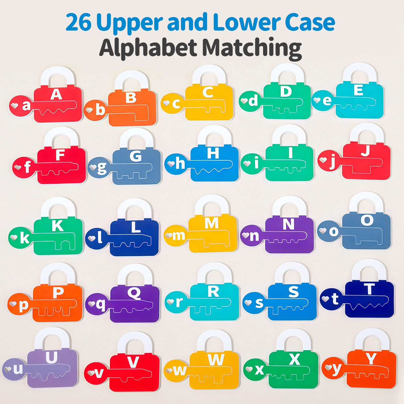 Matching Letters Lock Toys with Uppercase Lowercase ABC Color Alphabet Learning Toys,Math Manipulatives for Preschool Alphabet Early learning activities Game Sets for Toddlers Kids 3 4 5 Years old - Image 2