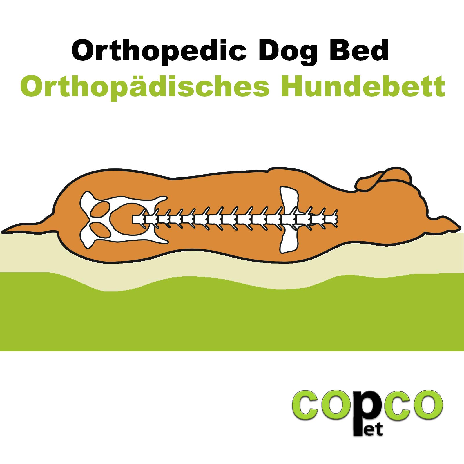 CopcoPet Rücksitz Hundeautositz Autohundebett Hundebett Transportbett Autoschondecke (55 x 70 x 38 cm Orthopädisch, Rot-Schwarz)