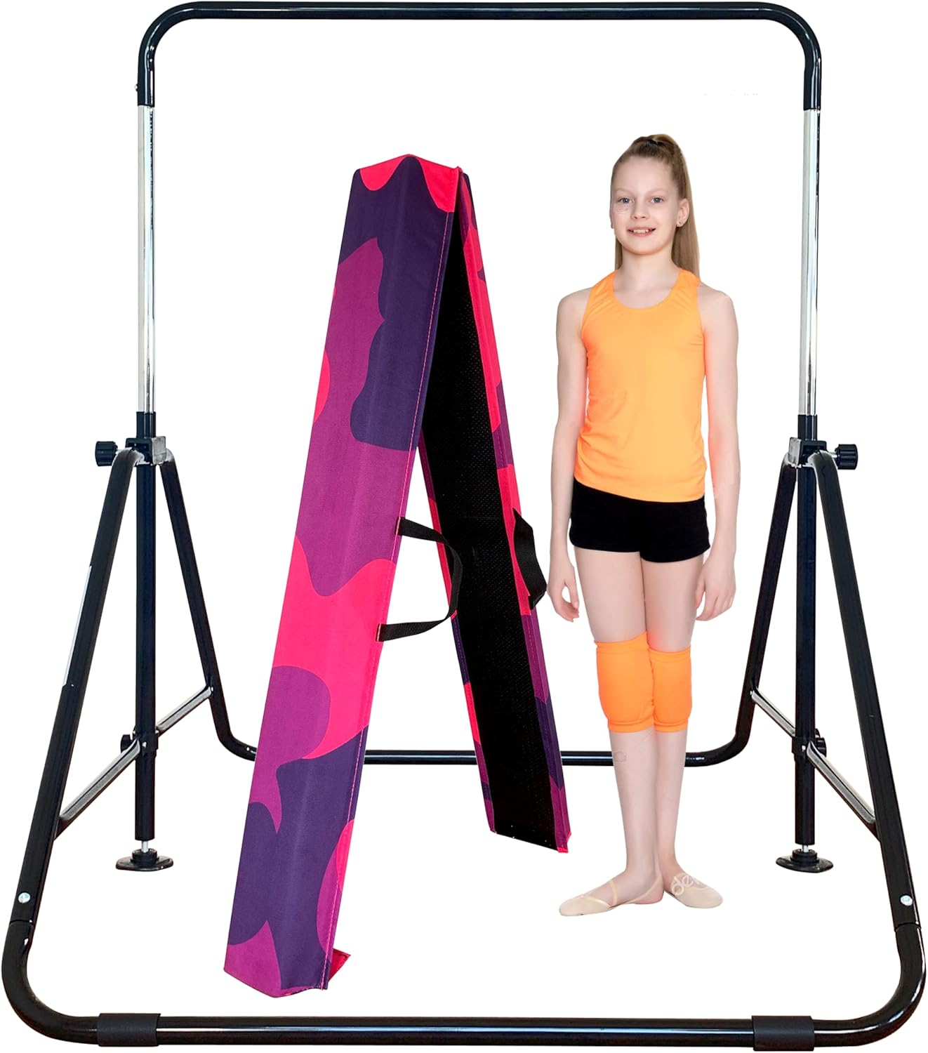 Marfula Fold Gymnastic Kip Bar And Fold Floor Foam Balance Beam For Kids Home And Club Use Gymnastic Training Equipment For Kids And Toddler And Teenager of 3-18 Years Old