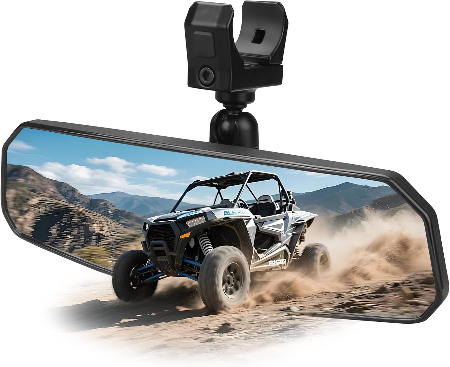 UTV Universal Rear View Mirror for 1.5-2.0 Inch Roll Cage, Compatible with Polaris RZR、Can am Maverick、Honda Pioneer Talon SXS、Kawasaki Mule KRX、Yamaha Wolverine YXZ、Kubota RTV、CF Zforce、Gator - Image 7