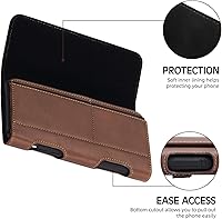 Vista 4 de BECPLT Funda para Galaxy S25 Ultra S24+S23 Ultra Funda de cuero para teléfono celular Soporte para cinturón Clip Funda Funda Marrón