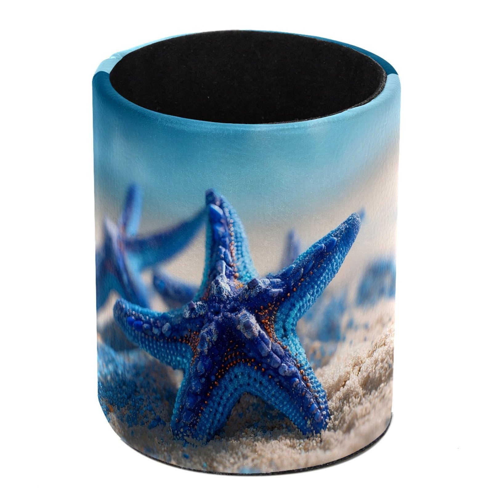 FWJZDSP Blue Starfish Pencil Cup Pen Organizer Makeup Brush Holder for Office Home Countertop Desk Accessory Storage