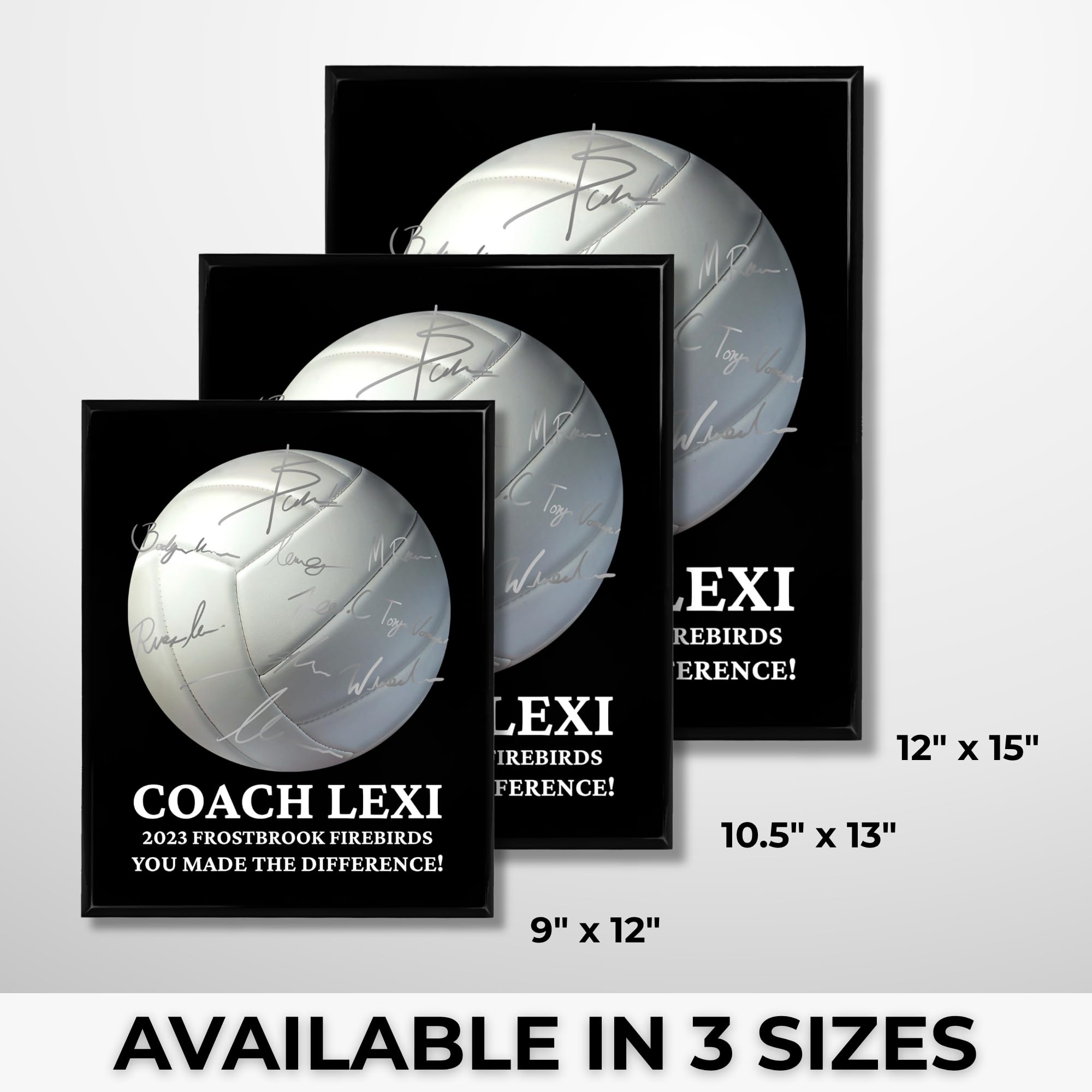 Custom Volleyball Coach Gift - Add Team Signatures - Signable Personalized Coach Plaque - Thank You Coach Gifts Trophy Plaque for Appreciation - Coaches Gifts Men/Women - UV Printed on 9