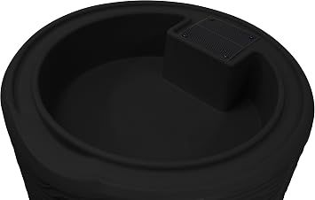 Good Ideas Impressions 50-Gallon Rain Saver Barrel Faux Palm Trunk Surface, Dual Spigot Locations with 2 Brass Spigots and Screen, Black
