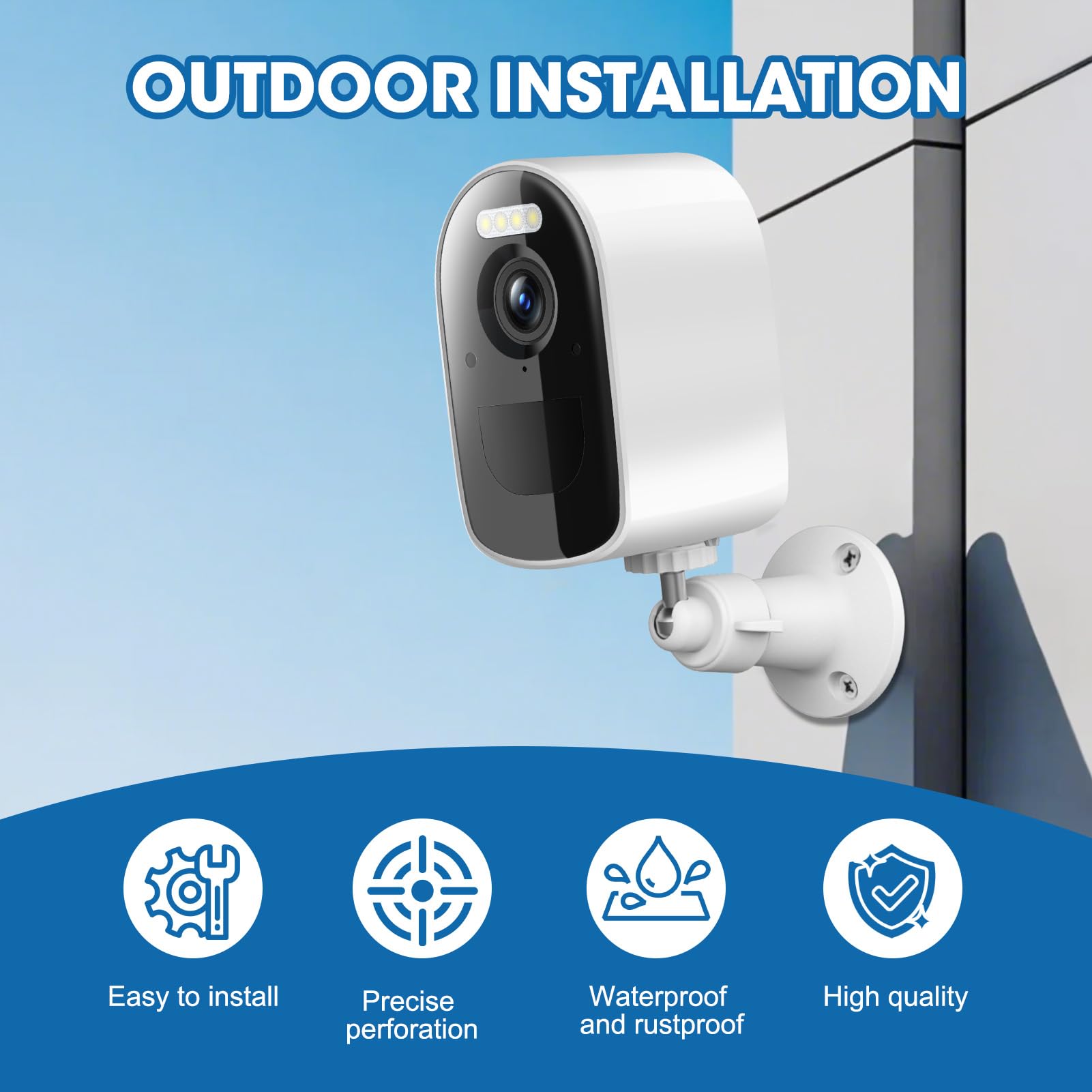 2 St Arlo - Supporto da parete per fotocamera Arlo Pro & Arlo Pro 2, regolabile a 360°, resistente alle intemperie, per telecamera di sicurezza antiruggine, colore: Bianco