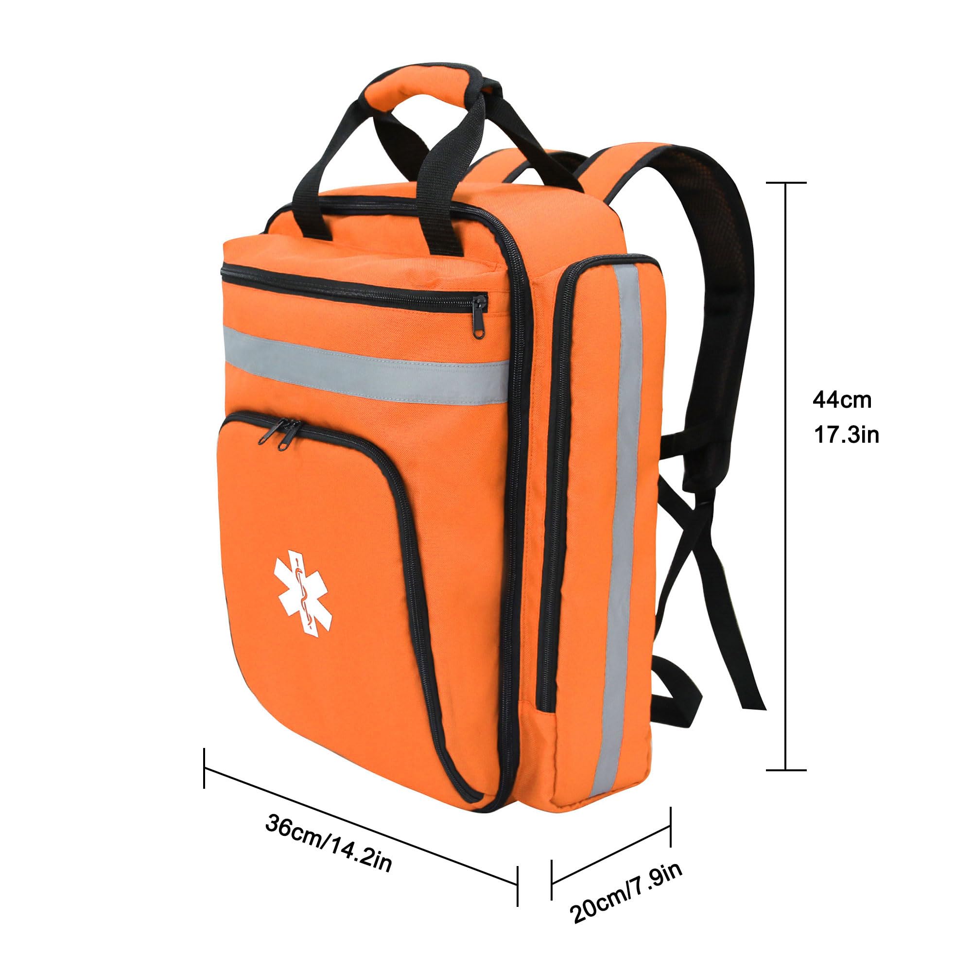 Erste-Hilfe-Rucksack,Notfall-medizinischer Rucksack leer, Orange/Abendrot im Zickzackmuster (Sunset Chevron), 15.4*10.2*4.3IN, Orange