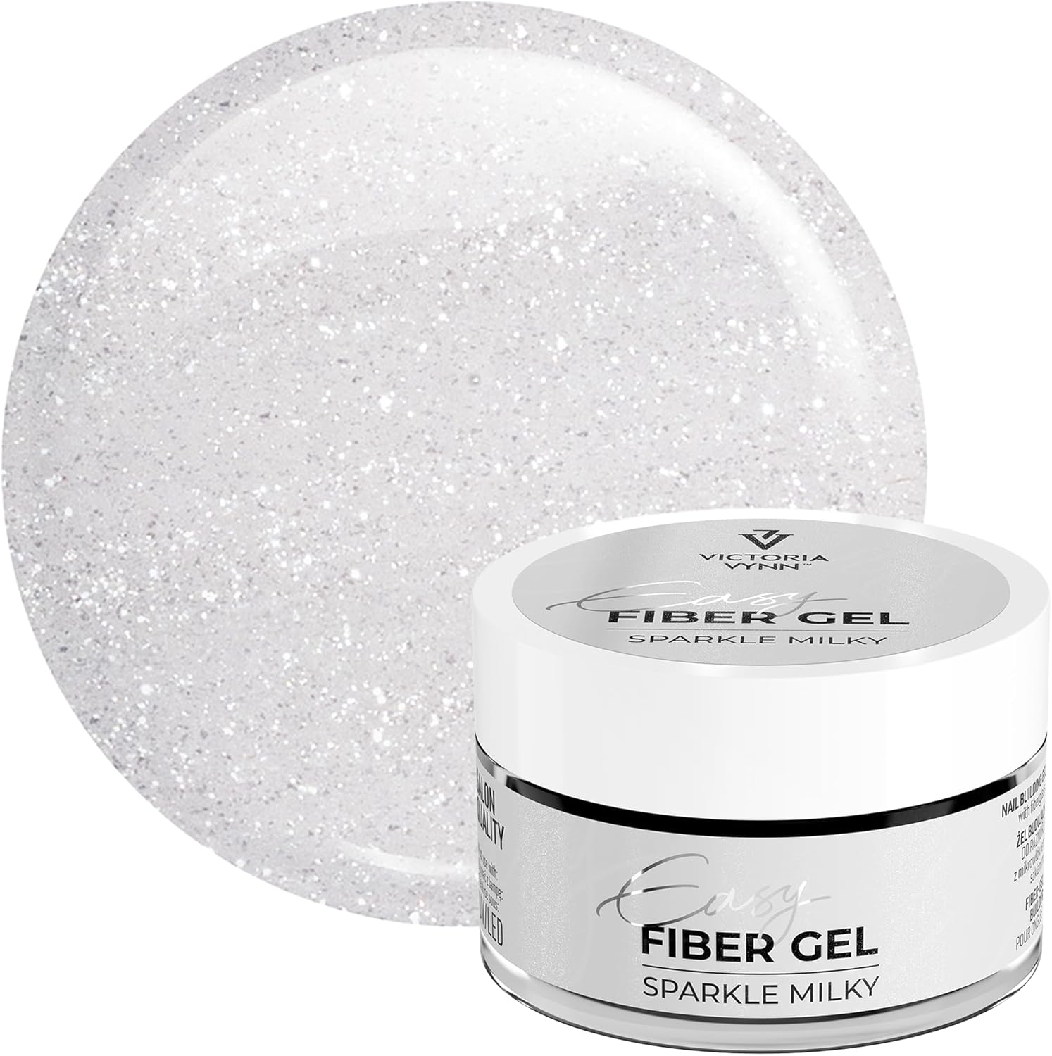 Victoria Vynn Sparkling UV/LED Builder Gel Easy Fiber Gel for Nail Manicure Glitter (Sparkle Milky, 50ml)