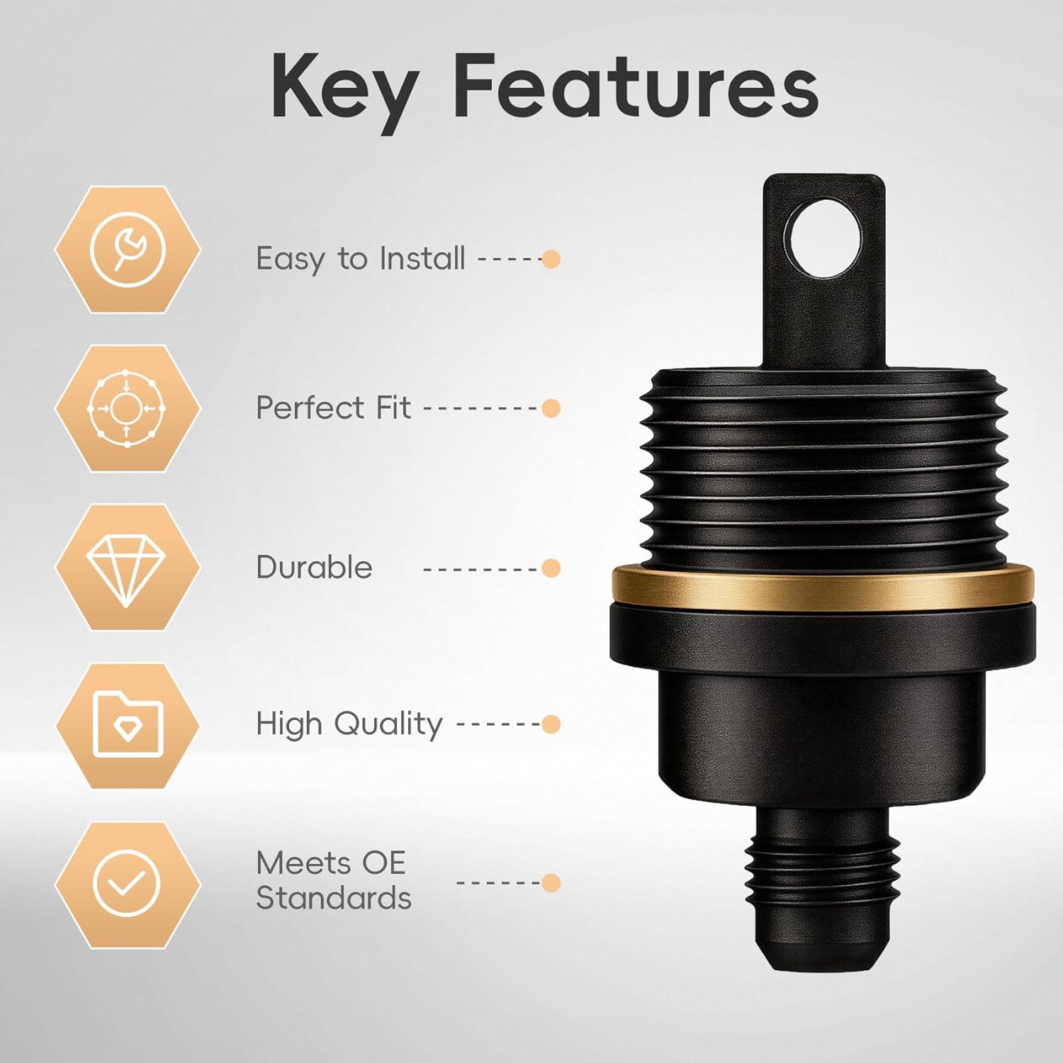 6492-10 Oil Priming Adapter, Suitable For Detroit DD13 And DD15 Diesel Engine Maintenance, Provides Precise Engine Pre-Lubrication, M33x2.0 Thread, (27mm) Hex