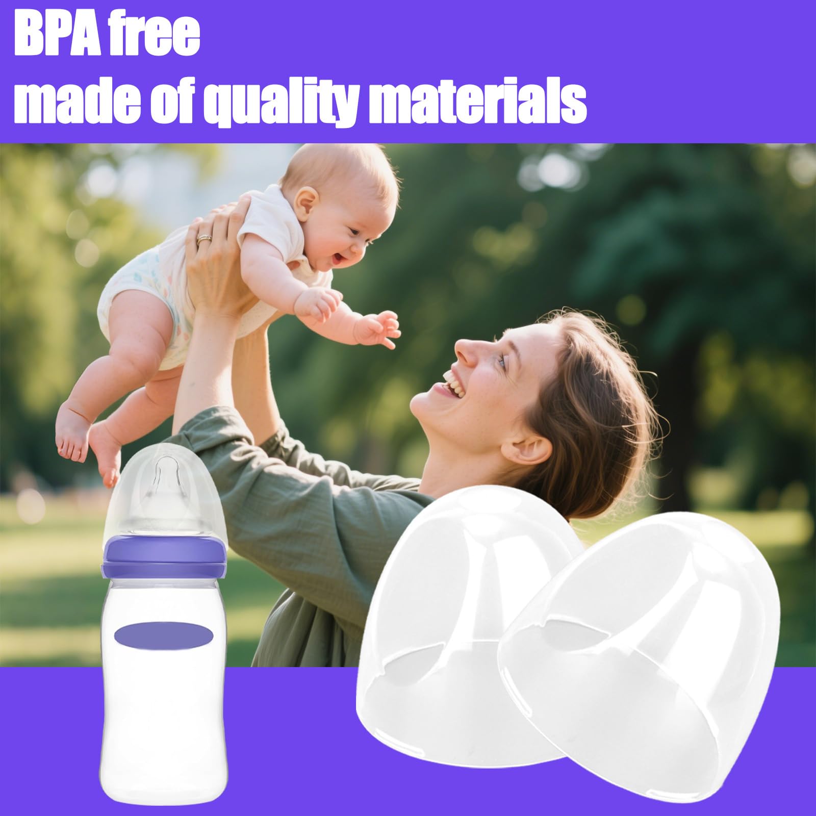 Gosknor 6pcs Baby Bottle Caps Compatible with Lansinoh Bottles, Soft & Safe Baby Bottle Lids Replacement, Transparent - Image 3