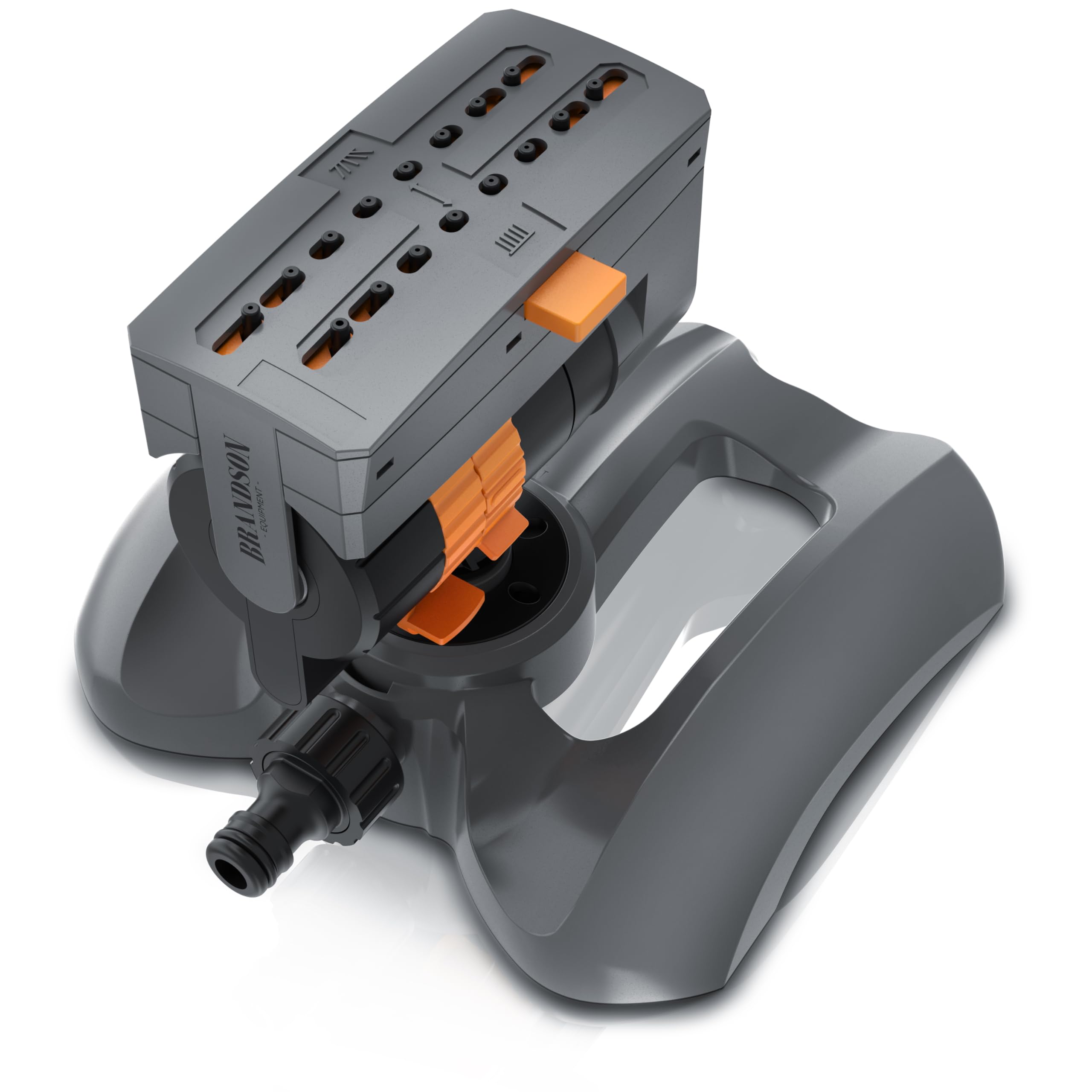 Brandson - Viereckregner Rasensprenger Flächenregner - 16 Düsen - 180 m² Beregnungsfläche – Sprühmuster einstellbar von parallel bis gefächert - Rasensprinkler Garten