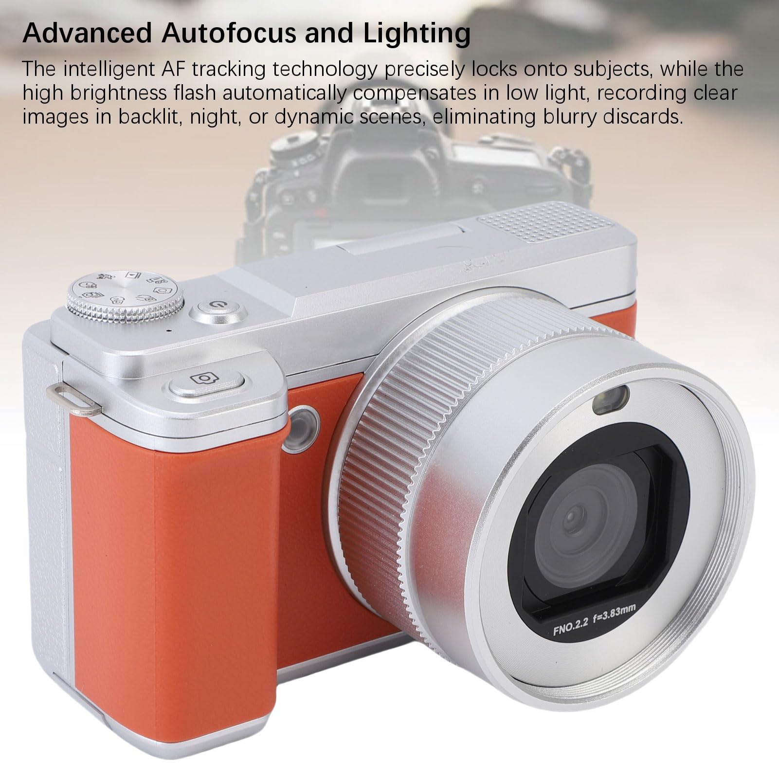 Sxhlseller Fotocamere Digitali 5k per Fotografia, Fotocamera Digitale a Doppia Lente HD da 80 MP con Schermo a Flip, 8x Zoom Autofocus Wifi Video Vlogging Camara per Viaggi di Youtube (BROWN)