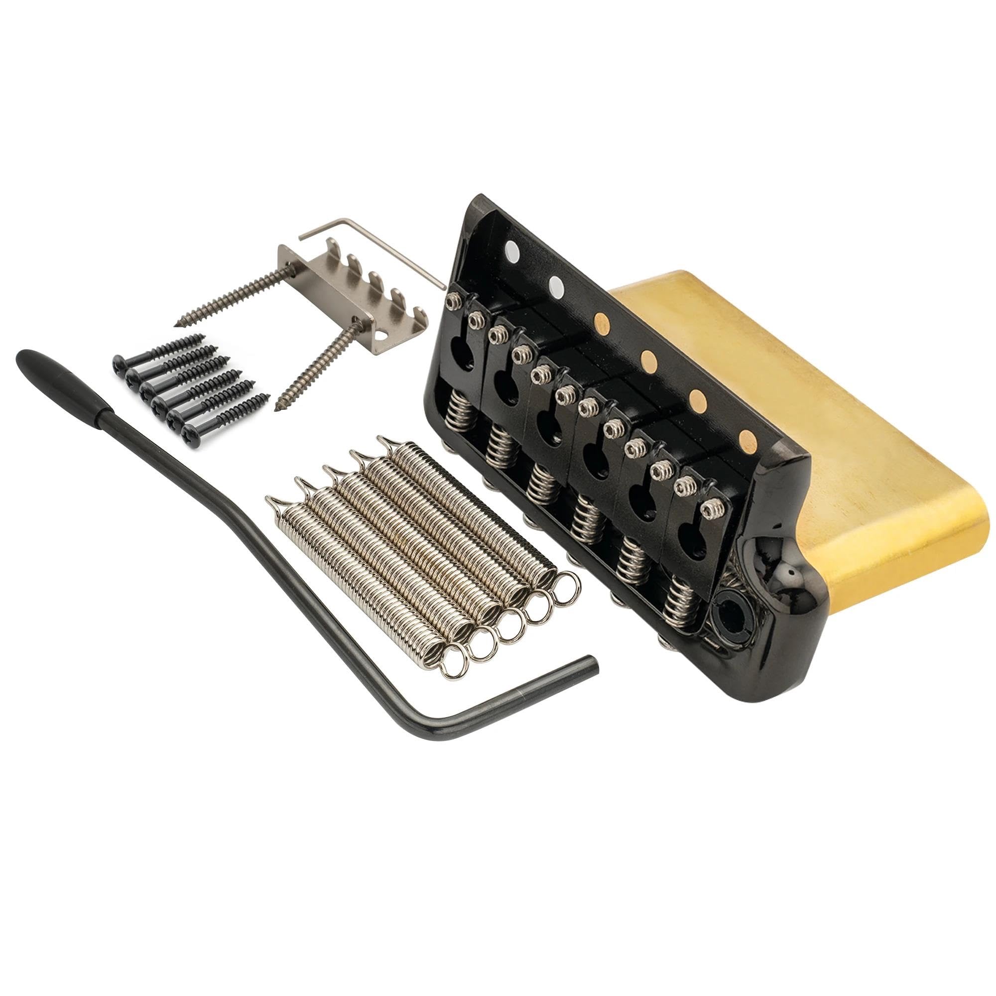 Professionale Ponte Per Chitarra Ponte Tremolo A 6 Viti In Ottone Massiccio Da 52,5 Mm Per Parti Di Ricambio Chitarra Elettrica(Black)