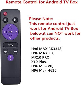 Android TV Box Remote Control - Original Replacement Remote Controller Only for Android TV Box H96 MAX RK3318, H96 MAX X3, H96 Max H616, H96 Mini V8, MX10 PRO, X10 Plus