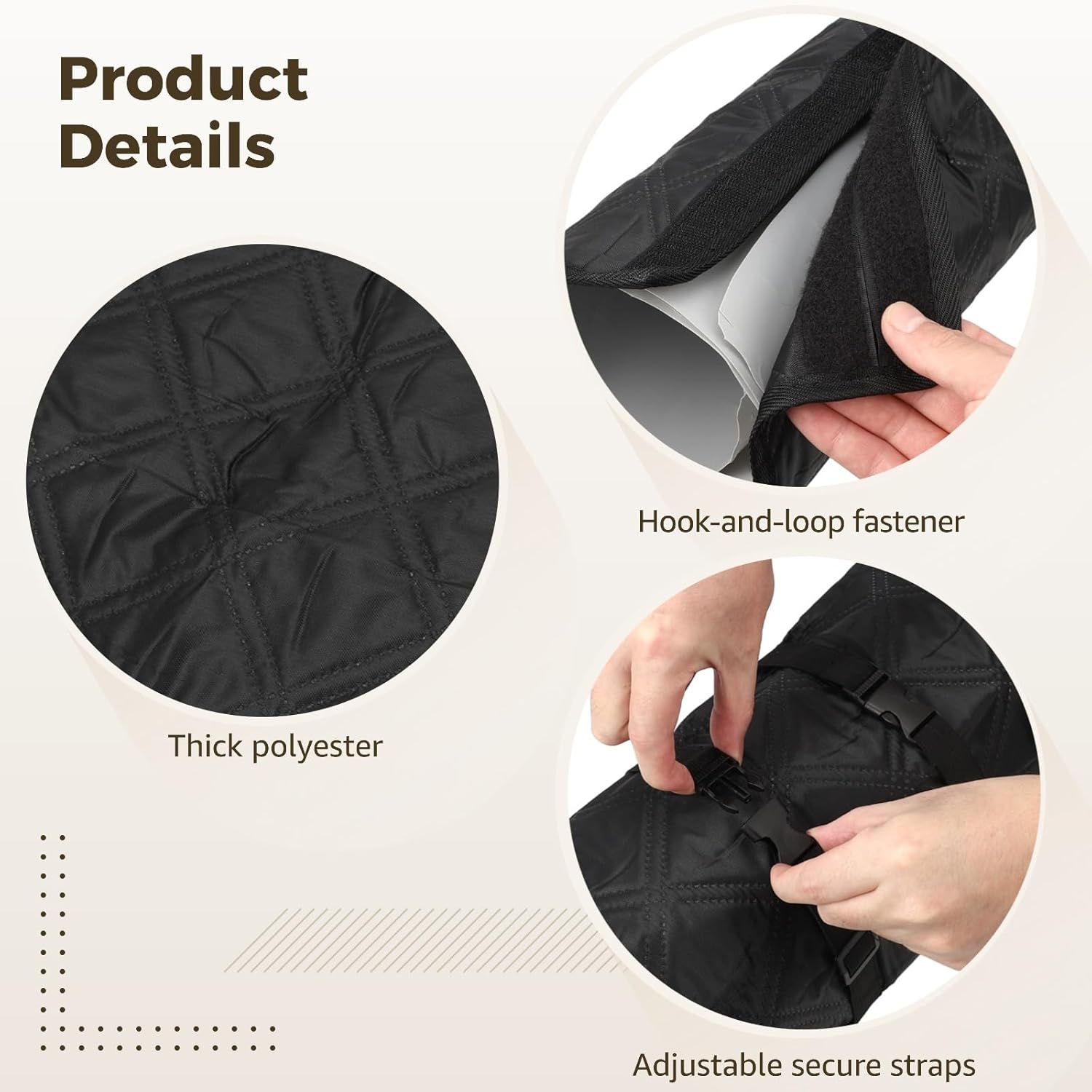 OMISTAR 2 PCS Portable AC Hose Insulation Sleeve with Adjustable Straps, Polyester Insulated Duct Vent Cover, Fits for 5" & 5.9" Diameter Exhaust Hose, Air Conditioner Hose Cover Wrap