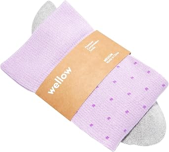 Wellow Premium Socks Compression Socks - Regular for Men and Women, Made with Viscose from Bamboo, Relieves Swelling, Nurses - Pregnancy Support, MD, Orchid - Dots