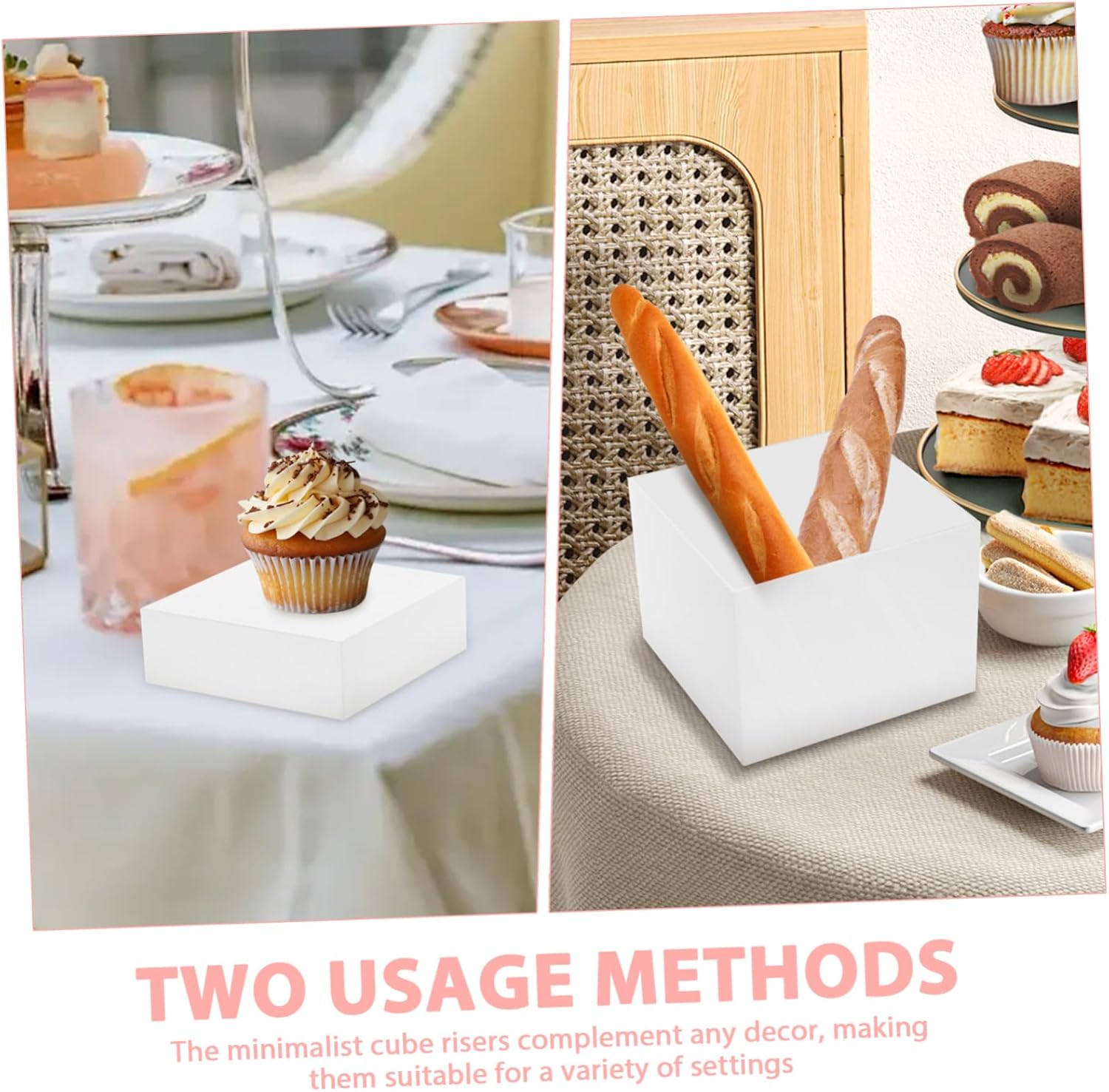 1Set Food Display Risers Buffet Table Dessert Stands Sturdy and Stable Cupcake Holders Modern Minimalist Design for Party Catering Supplies Three