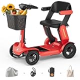 Paiseec Powered Mobility Scooter S3, Removable Battery Foldable Electric Scooter with AI Safety System, Folding Mobility Scooter for Adults Seniors, 25 Miles 6 MPH 300 lbs, All Terrain, Slope Safety