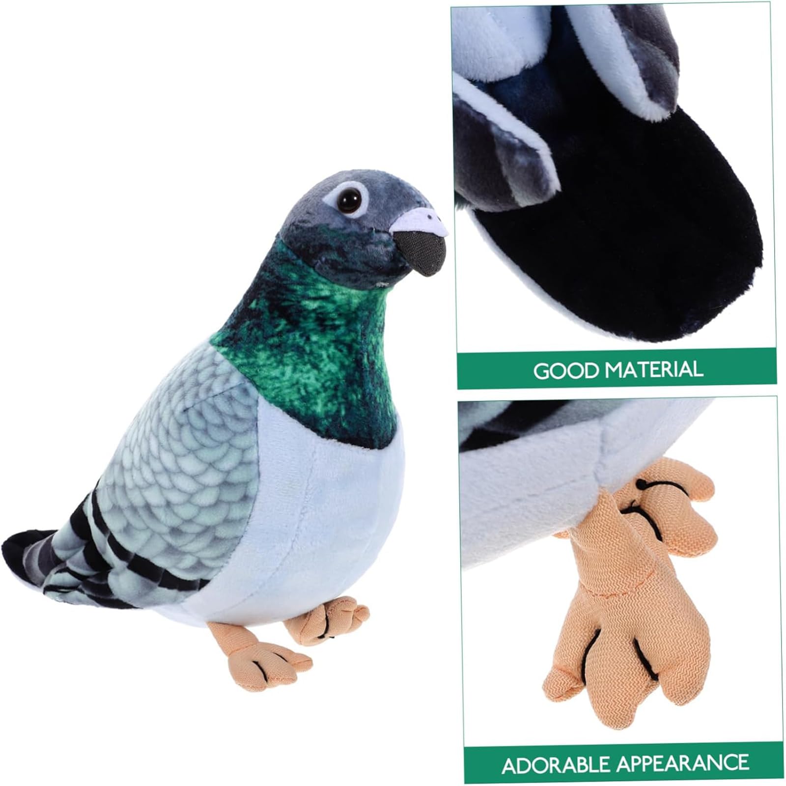 Pigeon Toy, Realistic Stuffed Pigeon Bird Soft Plush Toy for Bedtime Companion and Educational Play, for Birthdays and Special Occasions 2