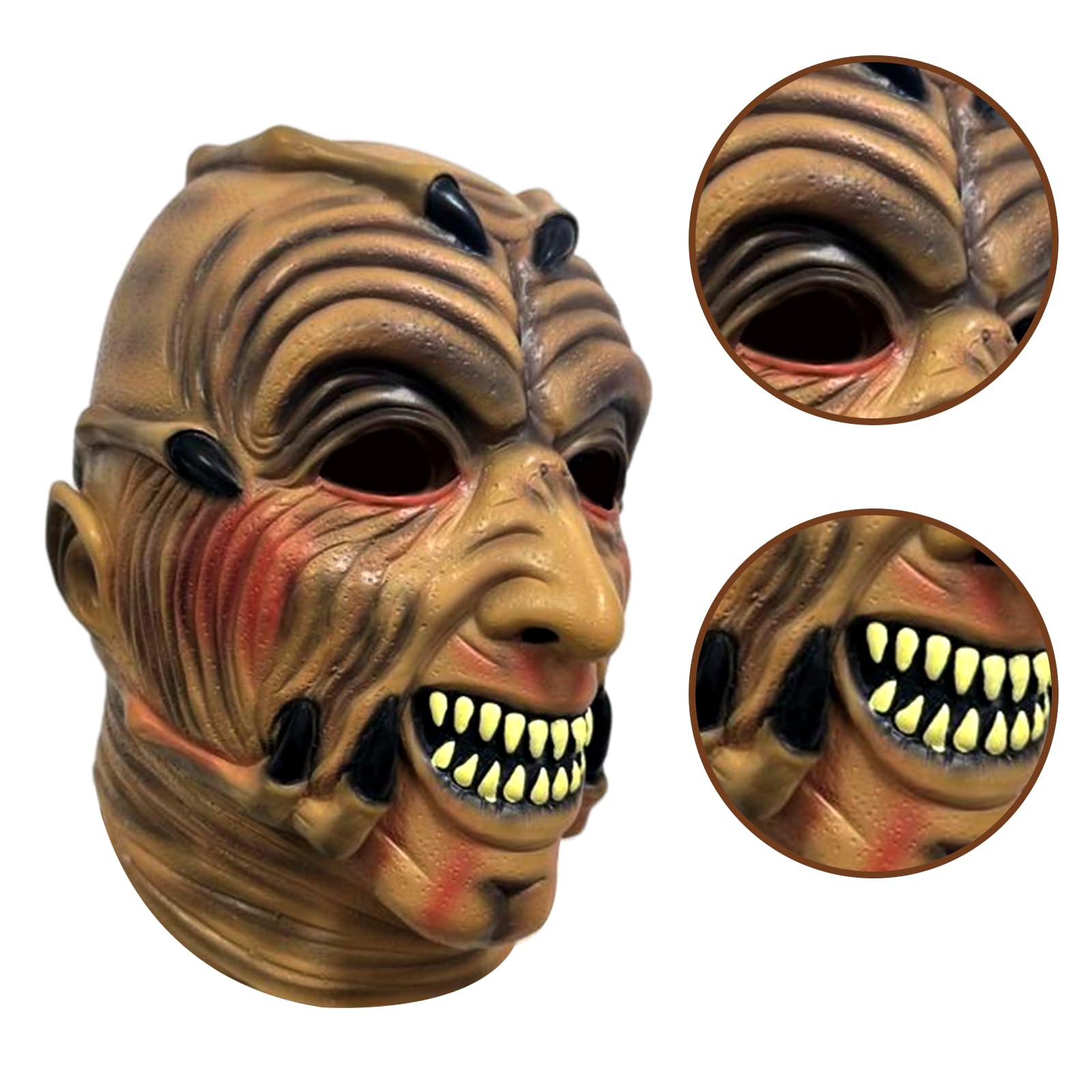 Makoike Jeepers Creepers Mask Scary Zombie Ghostface Demon Masks Carnival Halloween Costume Cosplay Props - Image 3
