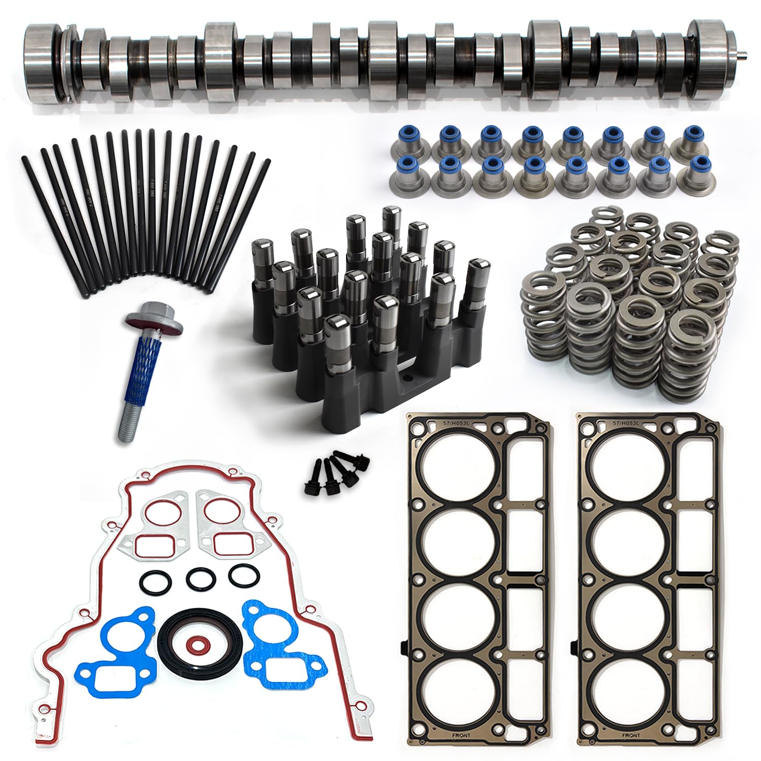 E1840P Sloppy Stage 2 Camshaft Kit, Fit for Chevrolet GMC 1997-2013 4.8L 5.0L 5.3L 6.0L LS1 LS2 LS6 LQ4 LQ9 LS Cam Kit Gen 3, mit .585"/.585" Camshaft, Lifters, Head Gaskets