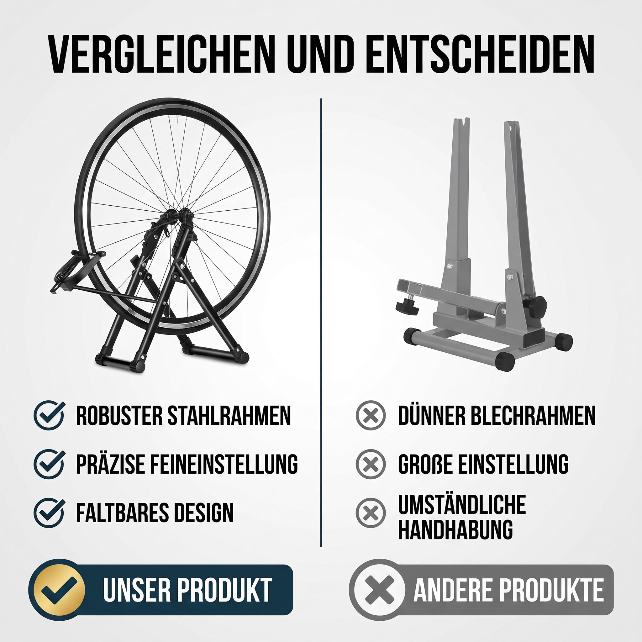 Zentrierständer Fahrrad, Fahrrad Reparaturständer Fahrradständer Faltbarer für Fahrrad 16-29 Zoll 40,6-73,6 cm
